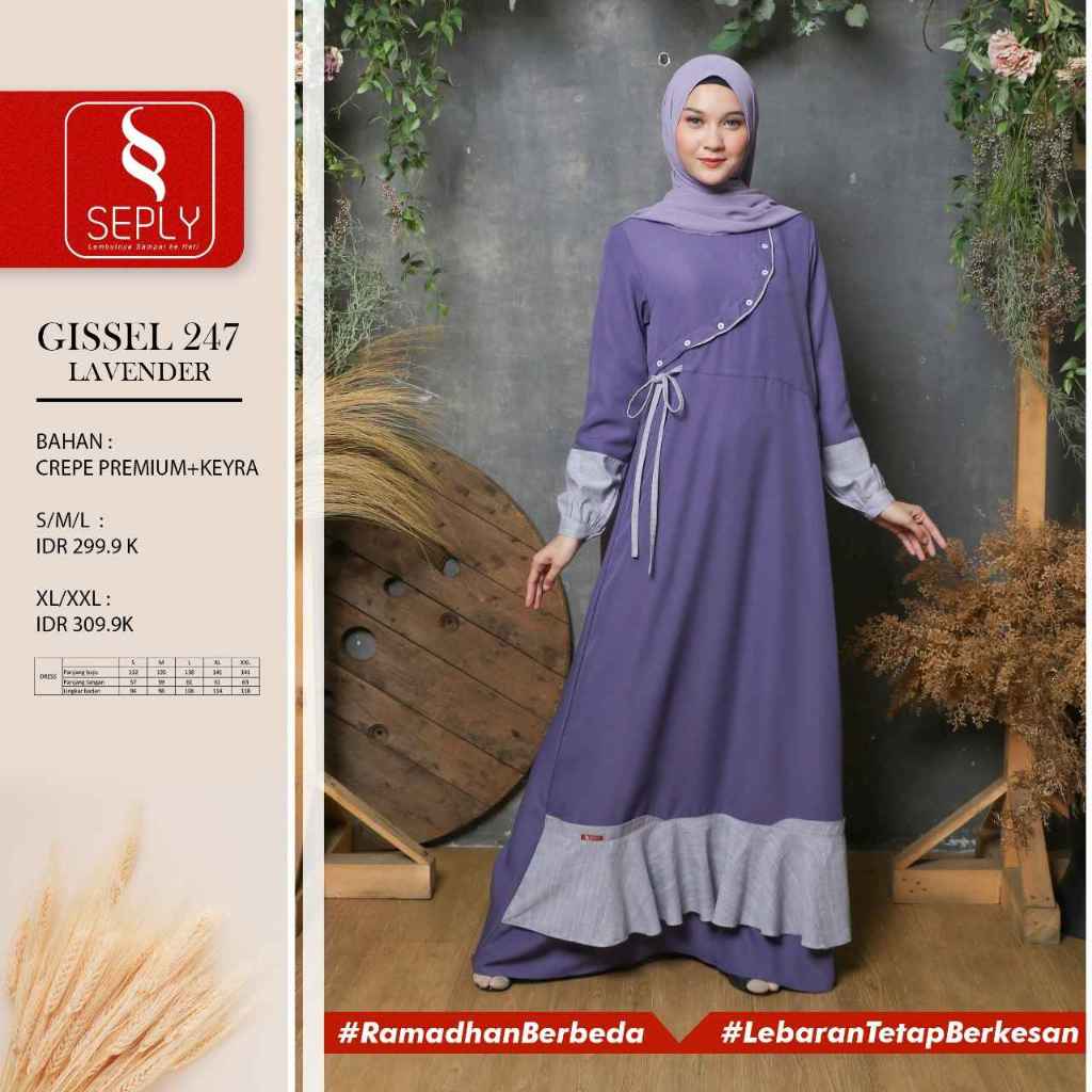 New Arrival Gamis Dewasa Seply Gissel 247 Lavender
