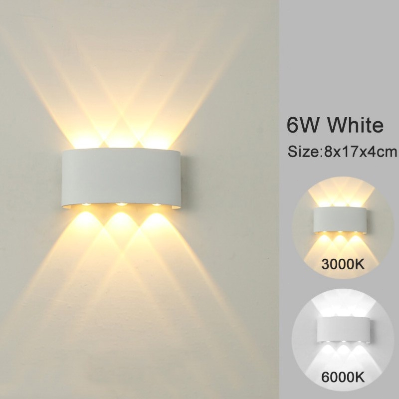 【Ini bukan lampu tenaga surya!】Lampu Dinding Taman Outdoor COB 4 MATA 6 MATA 8 MATA / LED Wall Light Minimalis 4X1W LAMPU TEMPEL COCOK UNTUK TEMBOK PILAR OUTDOOR INDOOR RUMAH-6W-Putih-kuning