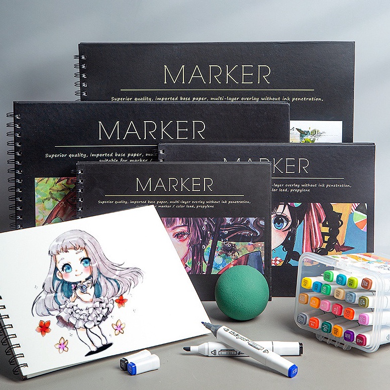 

Marker Pad 5 Sheets 13gsm Professional No Penetration Paper Sketchbook Berkualitas