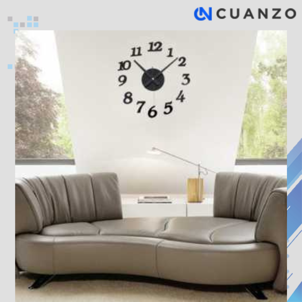 Jam Dinding DIY Giant Wall Clock Quartz 30-50cm / Jam Dinding Aesthetic Angka Besar Timbul Nyala 3D 