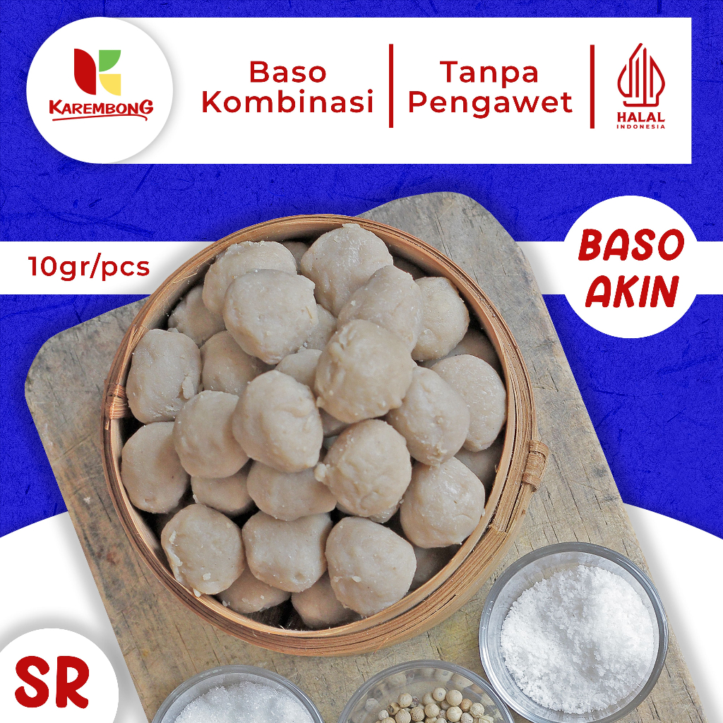

Baso/Bakso sapi /Baso kombinasi Ukuran kecil (Baso Akin)