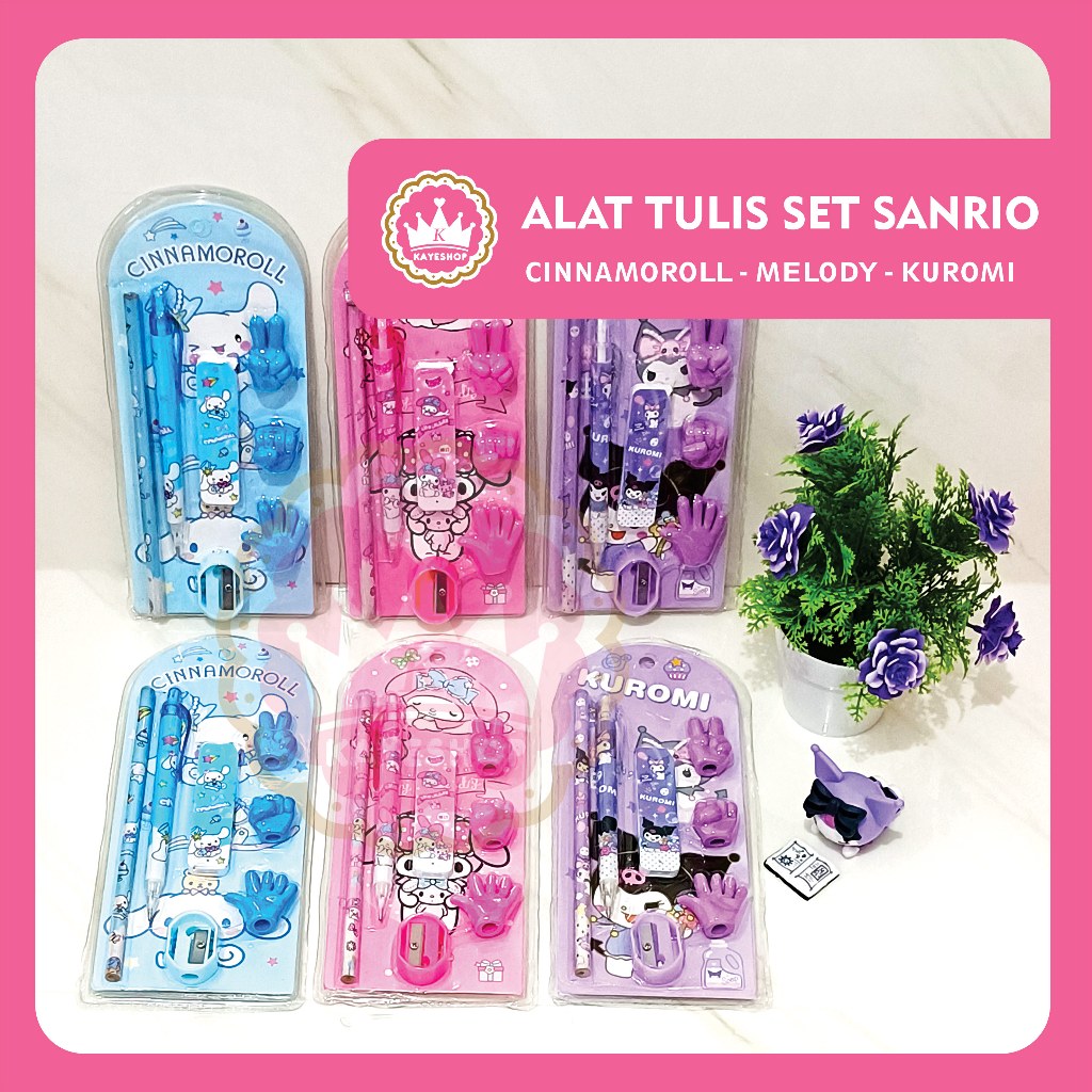 

Alat Tulis Set Sanrio Dapat Pensil Rautan Pensil Mekanik Penghapus | Stationary Anak ATK Sekolah