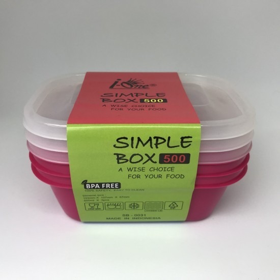Simple box isi 3pcs/Box plastik serbaguna/Tepak makan mini/Kotak makan murah