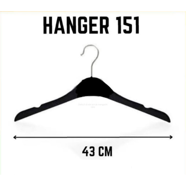 GANTUNGAN BAJU HANGER PLASTIK TEBAL 151 HITAM