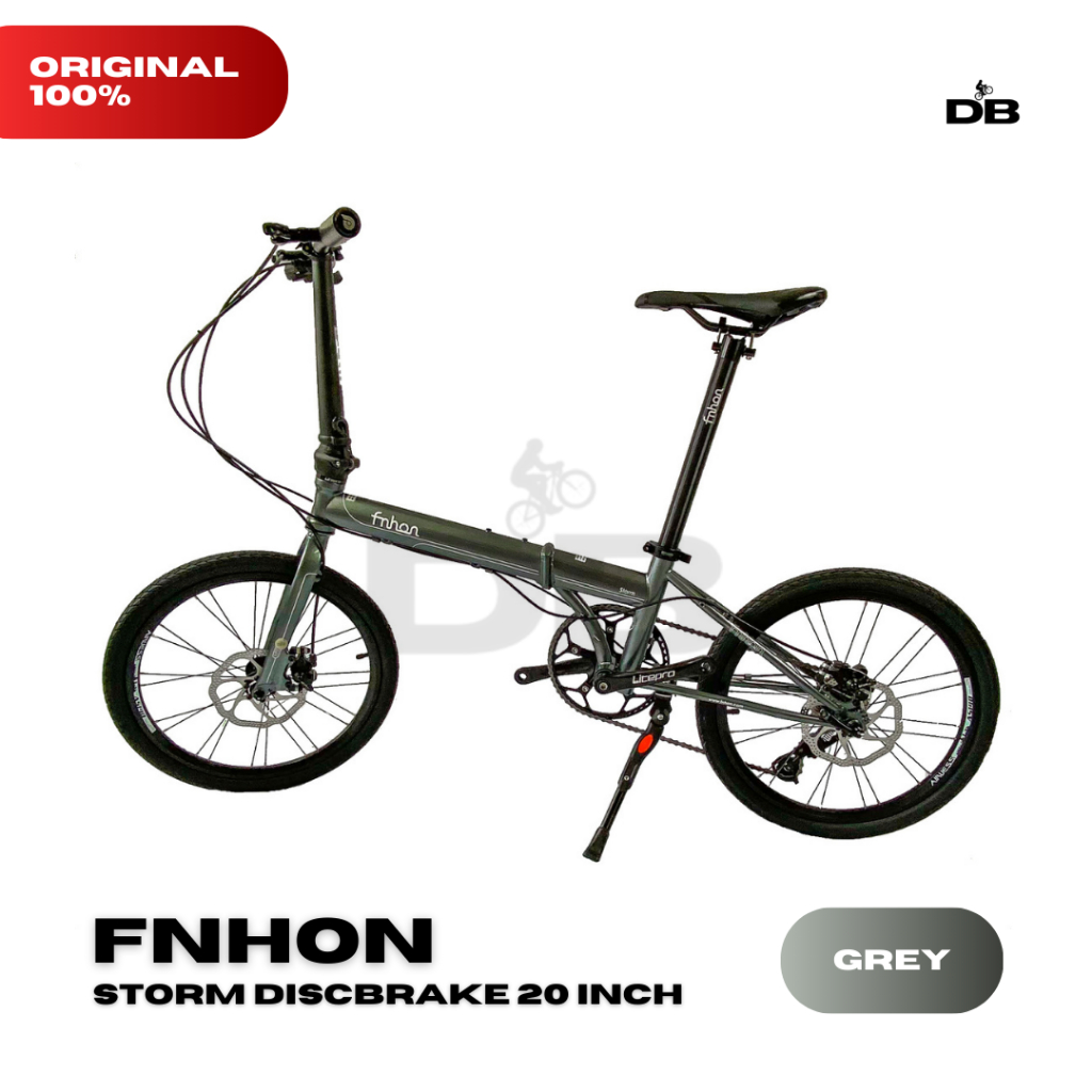 Deleobike Sepeda Lipat FNHON Storm Discbrake 20 Inch Grey