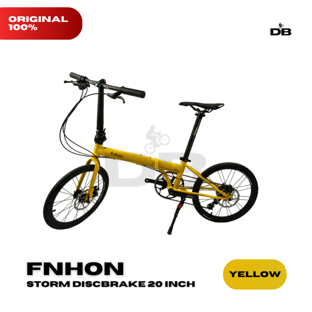 Deleobike Sepeda Lipat FNHON Storm Discbrake 20 Inch Yellow