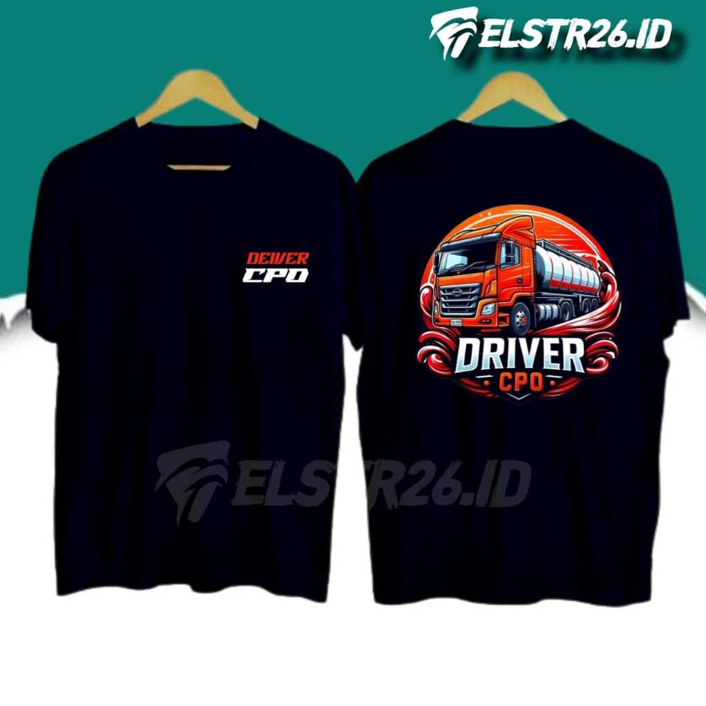 ELSTR26 Kaos Distro DRIVER CPO | Cotton Combed 24s | Size M sd 4XL | Baju Driver Muda Punya Cerita |