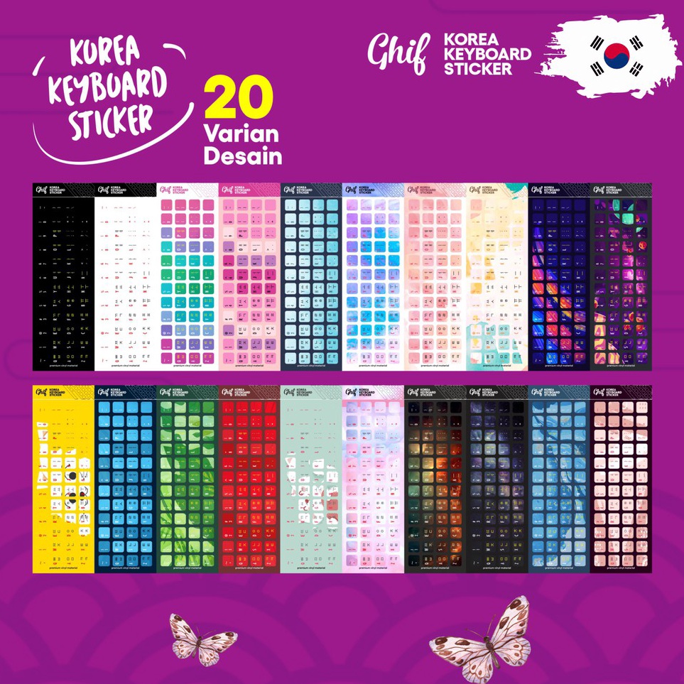 Ghif Stiker Sticker Keyboard Bahasa KOREA HANGUL Premium Vinyl PC Komputer Laptop waterproof Anti lu
