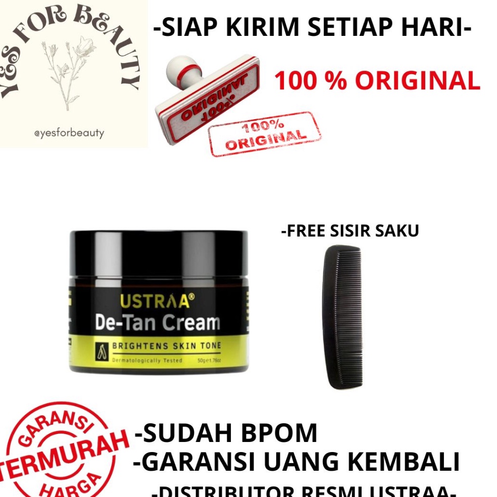 FASH Baru USTRAA DETAN CREAM BRIGHTENING CREAM PENCERAH WAJAH PRIA FREE SISIR SAKU Selagi Murah