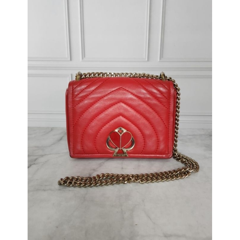 Tas Wanita Kate Spade Amelia Twislock Red Chain Preloved