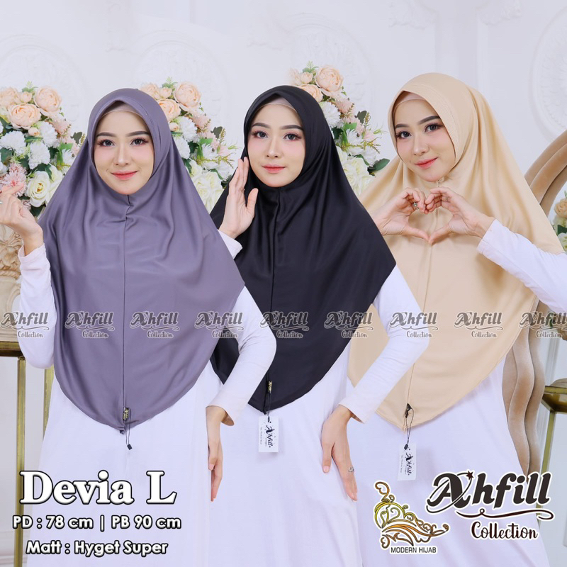 hijab bergo devia ukuran L original ahfill collection