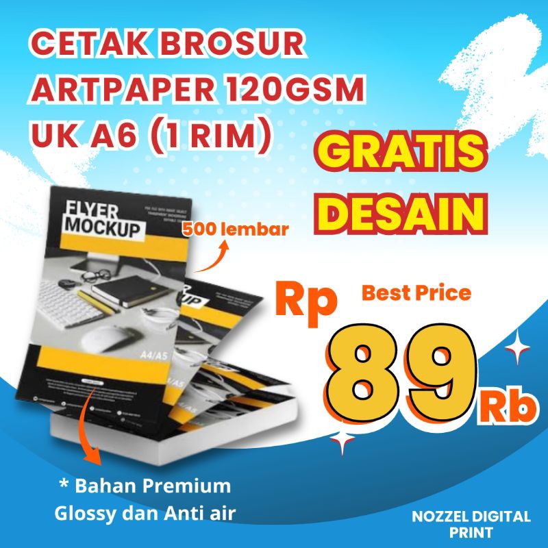 

CETAK BROSUR MURAH A6 1RIM | GRATIS DESAIN | BAHAN ARTPAPER 120gsm