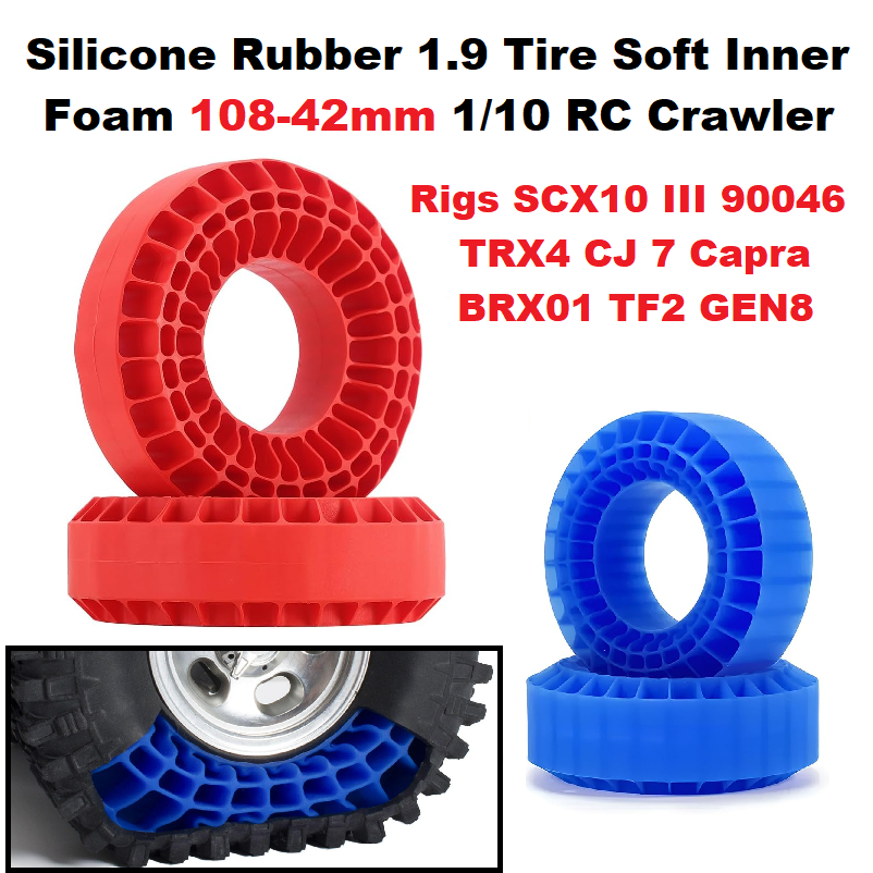 Silicone Rubber 1.9 Tire Soft Inner Foam 110mm 120mm 1.9 1/10 RC Crawler Rigs SCX10 III 90046 TRX4 C
