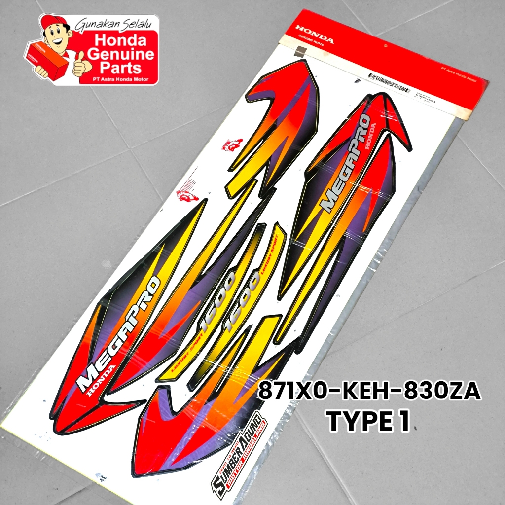 STRIPING STIKER HONDA MEGAPRO LAMA HIU JAMIN ORIGINAL AHM  ALL WARNA