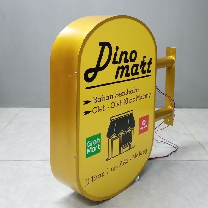 Neon Box 100 x 40 cm 1 Sisi Oval