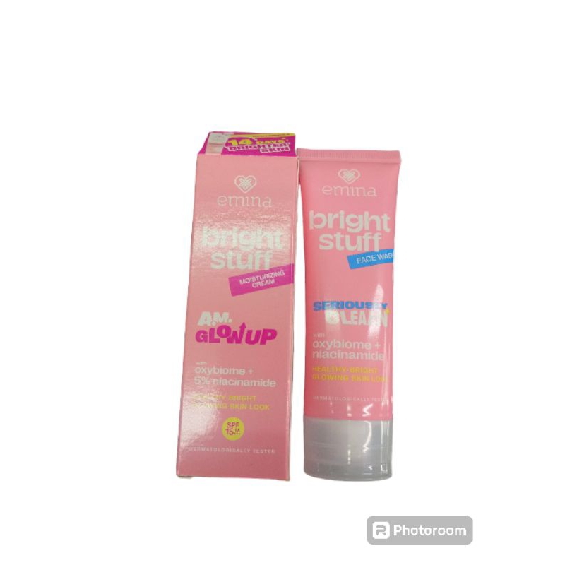 emina bright stuff facial wash&bright stuff moisturizer