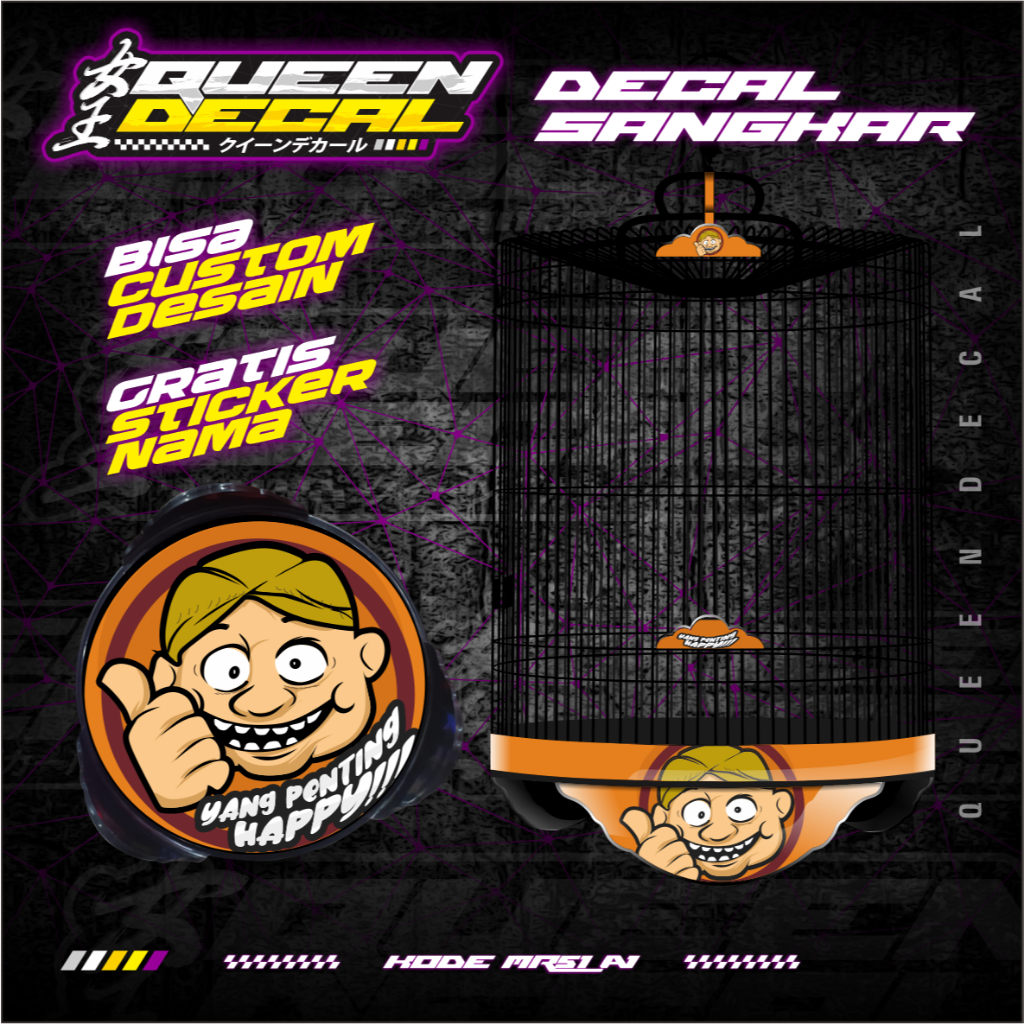 Stiker Sangkar Murai RAJA EBOD JAYA ORIQ JAYA - Stiker Tebok Murai Custom - MR