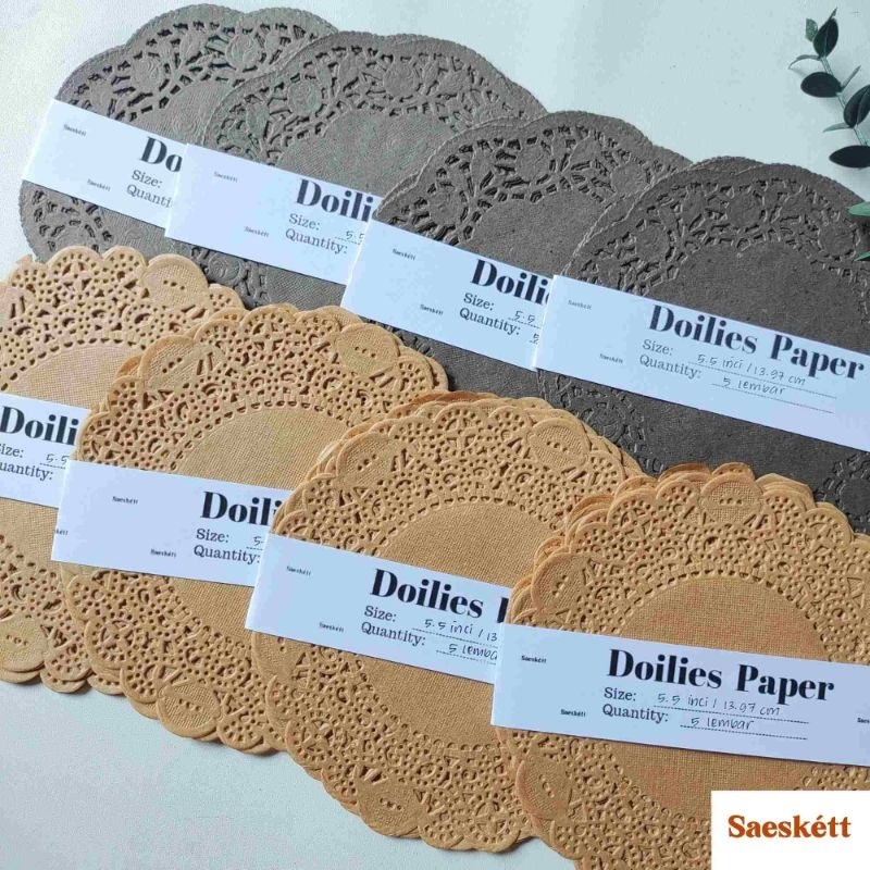 

Kertas Renda Doilies 5.5 Inch Paper Lace Oval Warna Cokelat Vintage