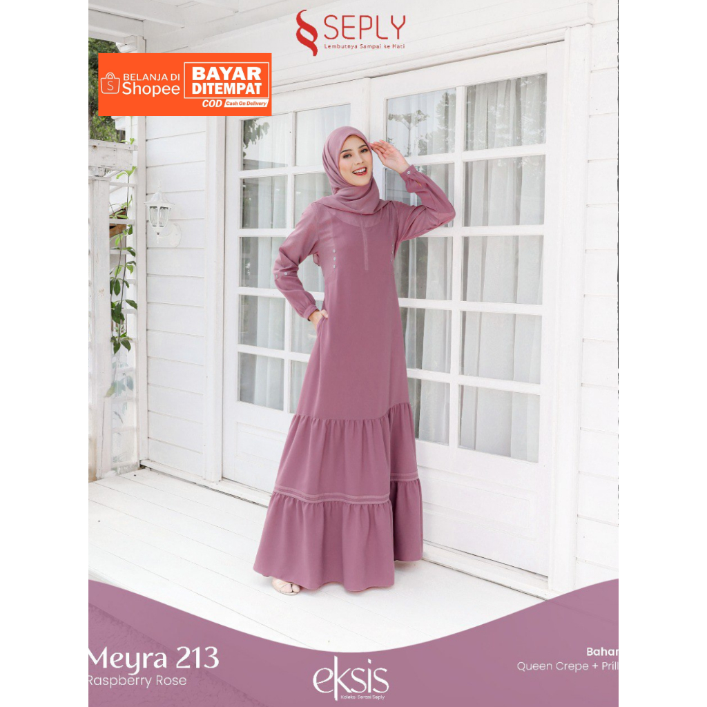 Meyra 213 Raspberry Rose Gamis Muslim Dewasa Sarimbit Seply 204
