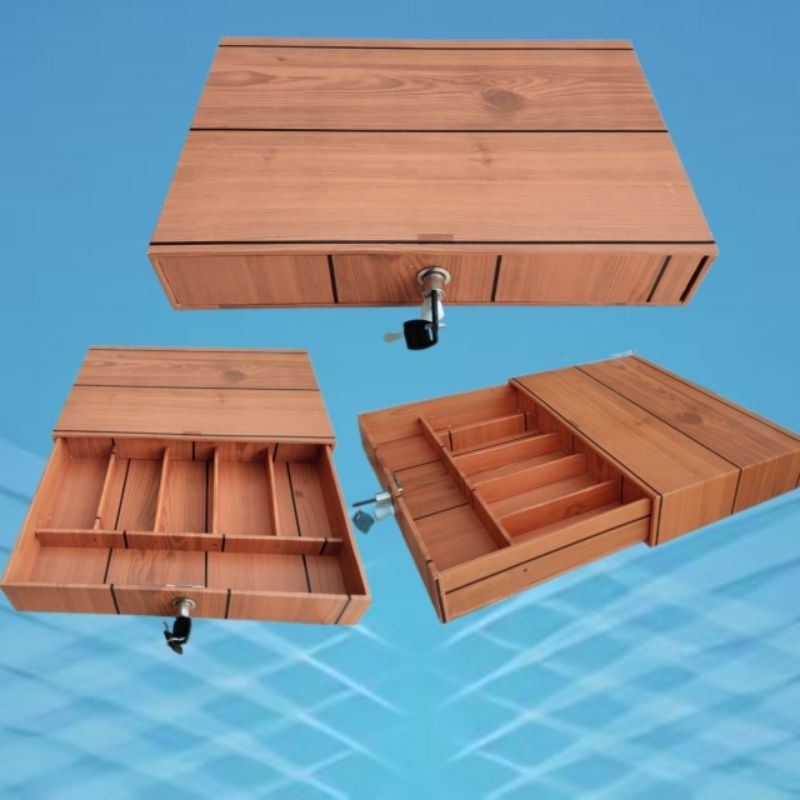 laci kasir motif kayu - 8 Sekat