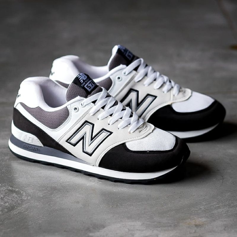 SEPATU NB 574 WHITE BLACK ORIGINAL TERMURAH