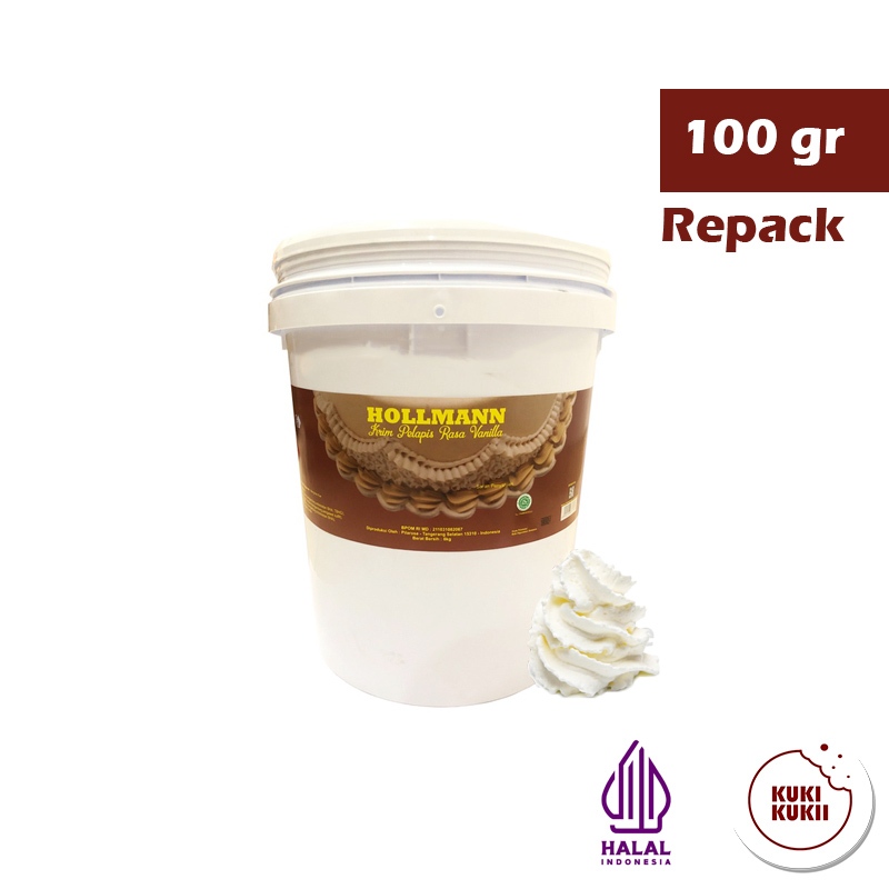 

Hollmann Butter Cream Vanilla 100gr REPACK | Krim Jadi Hollman Siap Pakai 100 gr