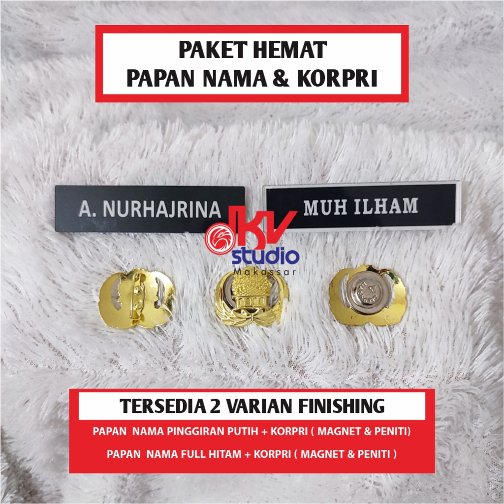 

PAKET HEMAT PAPAN NAMA & KORPRI | Atribut ASN MAKASSAR