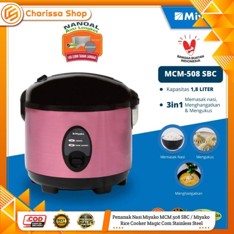 Penanak Nasi Miyako MCM 508 SBC / Miyako Rice Cooker Magic Com Stainless Steel