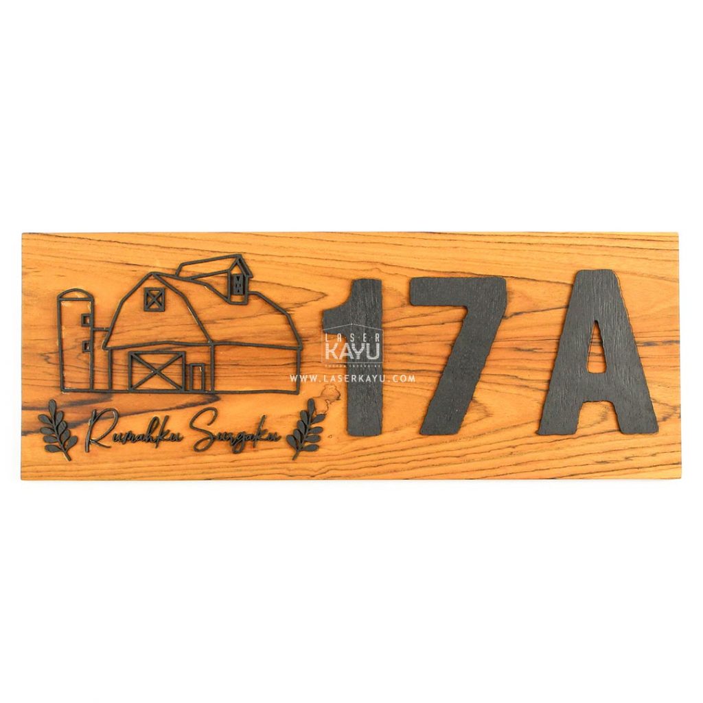 Nomor Rumah Custom Kayu Jati