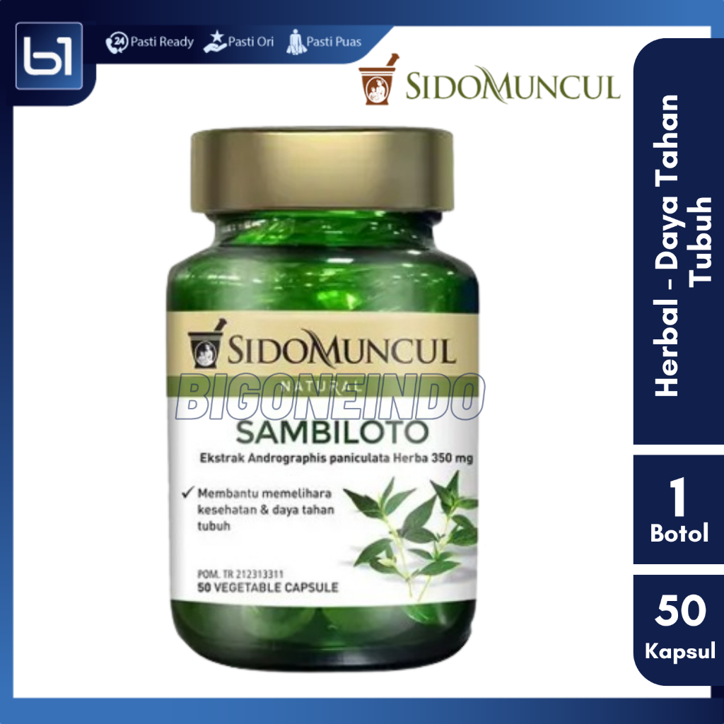 Sambiloto Sido Muncul - Natural Ekstrak Daun Sambiloto Kapsul 50 Daya Tahan Tubuh Sidomuncul Sambilo