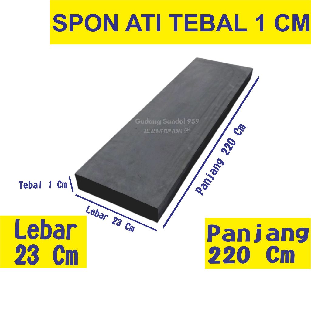 SPON ATI / BUSA ATI / SPON EVA TEBAL 1 CM WARNA HITAM UKURAN 23 CM X 220 CM