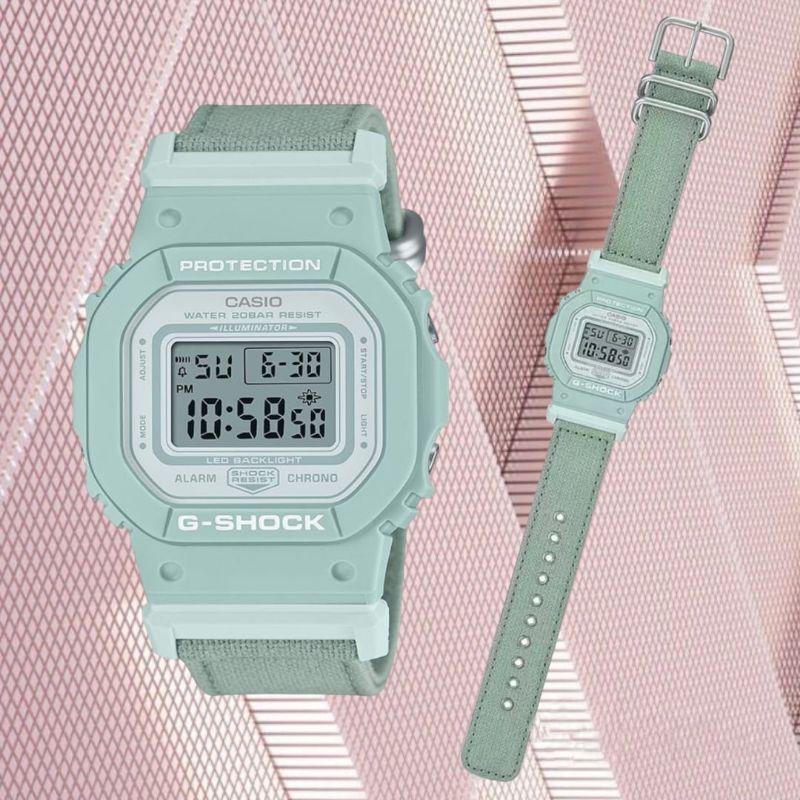 Jam tangan wanita CASIO "G-SHOCK" GMD-S5600CT-3DR, Tali kain/kanvas, super illuminator, wate resist 