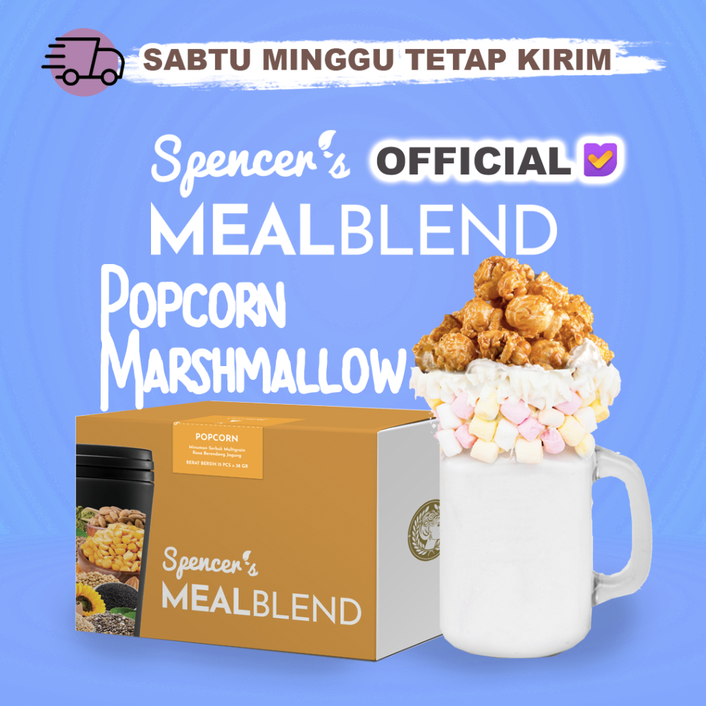 

Spencer's MealBlend Makanan Diet Rendah Kalori 1 Box isi 15 sachet Meal Replacement Popcorn