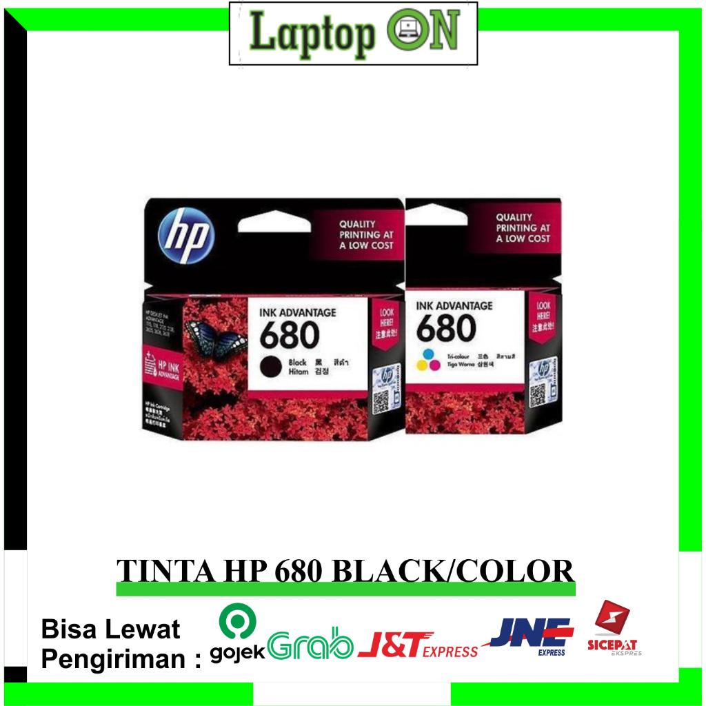 Tinta Printer HP Original 680 Tri-Color / Black DeskJet 2135 2677 5276