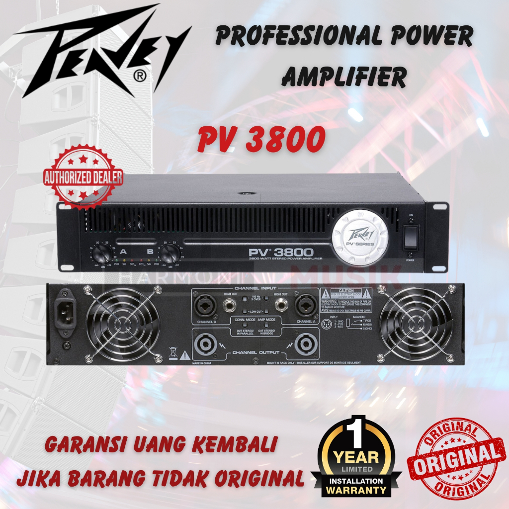 Power Peavey PV3800 2-channel Power Amplifier Peavey PV-3800 Original
