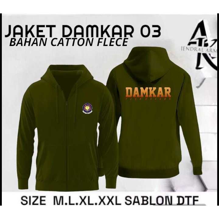 Jaket damkar /jaket resleting damkar /hooodie damkar terbaru bahan flece premium