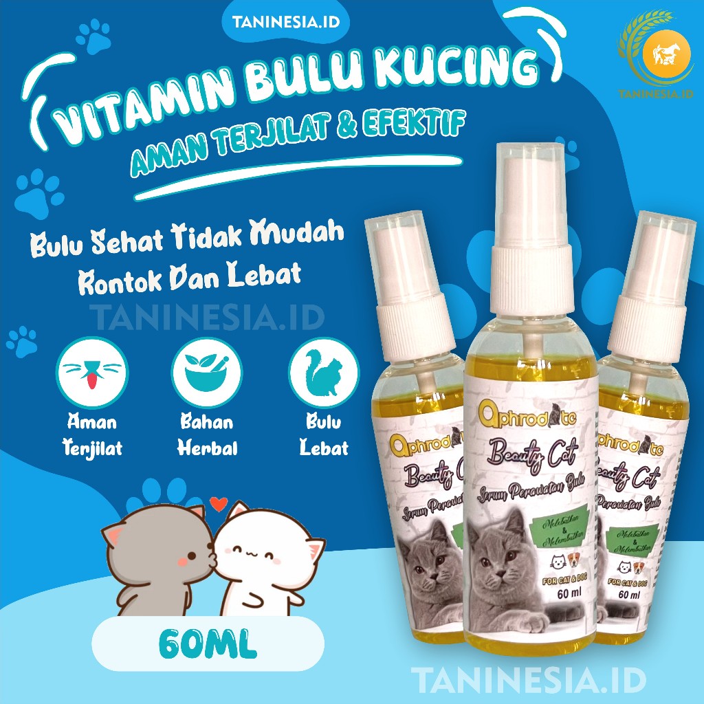 SERUM BULU KUCING ANTI RONTOK VITAMIN BULU KITTEN LEBAT DAN PANJANG PERAWATAN RAMBUT KUCING 60ML