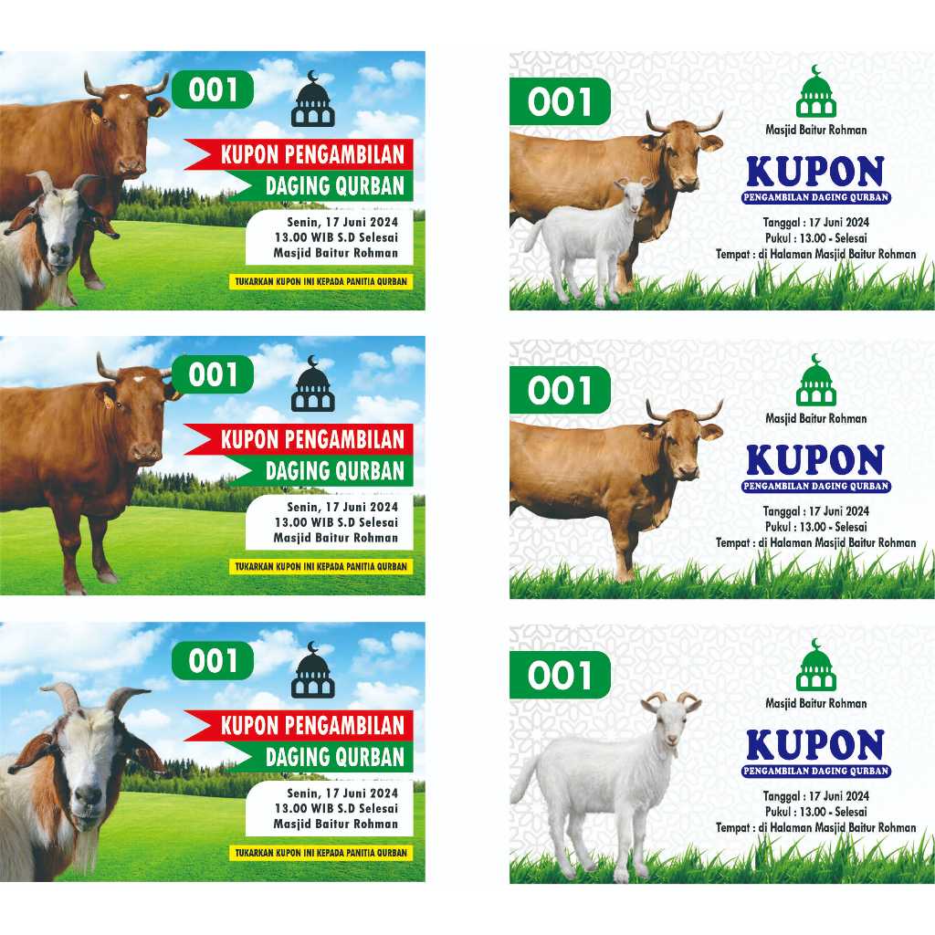 Kupon Qurban |  Kupon pengambilan daging