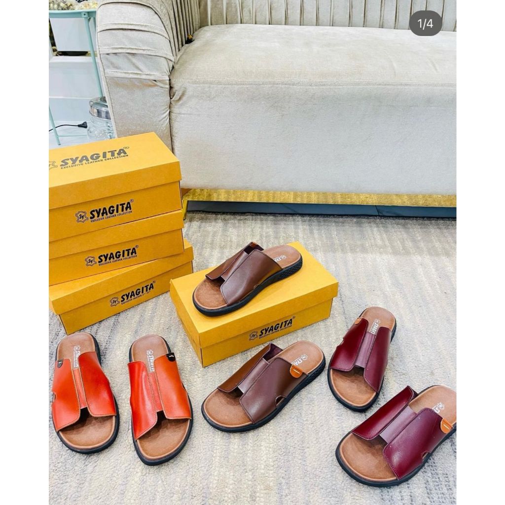 SANDAL KULIT PRIA MODEL KOKOP H3RM3S SOL TEBAL - TOKO SYAGITA KULIT ASLI GARUT