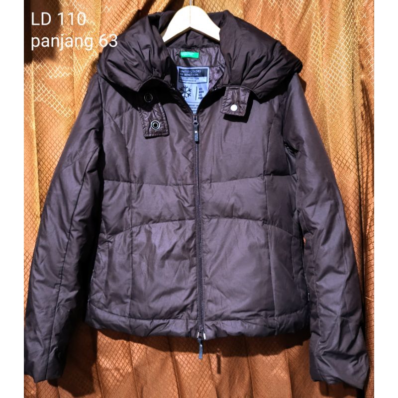 jaket bulu angsa asli benetton down jacket jaket bulang benetton jaket bulang coklat jaket bulang te