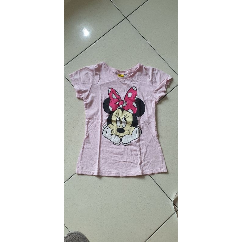 Kaos / Atasan / T-shirt warna pink muda anak cewek