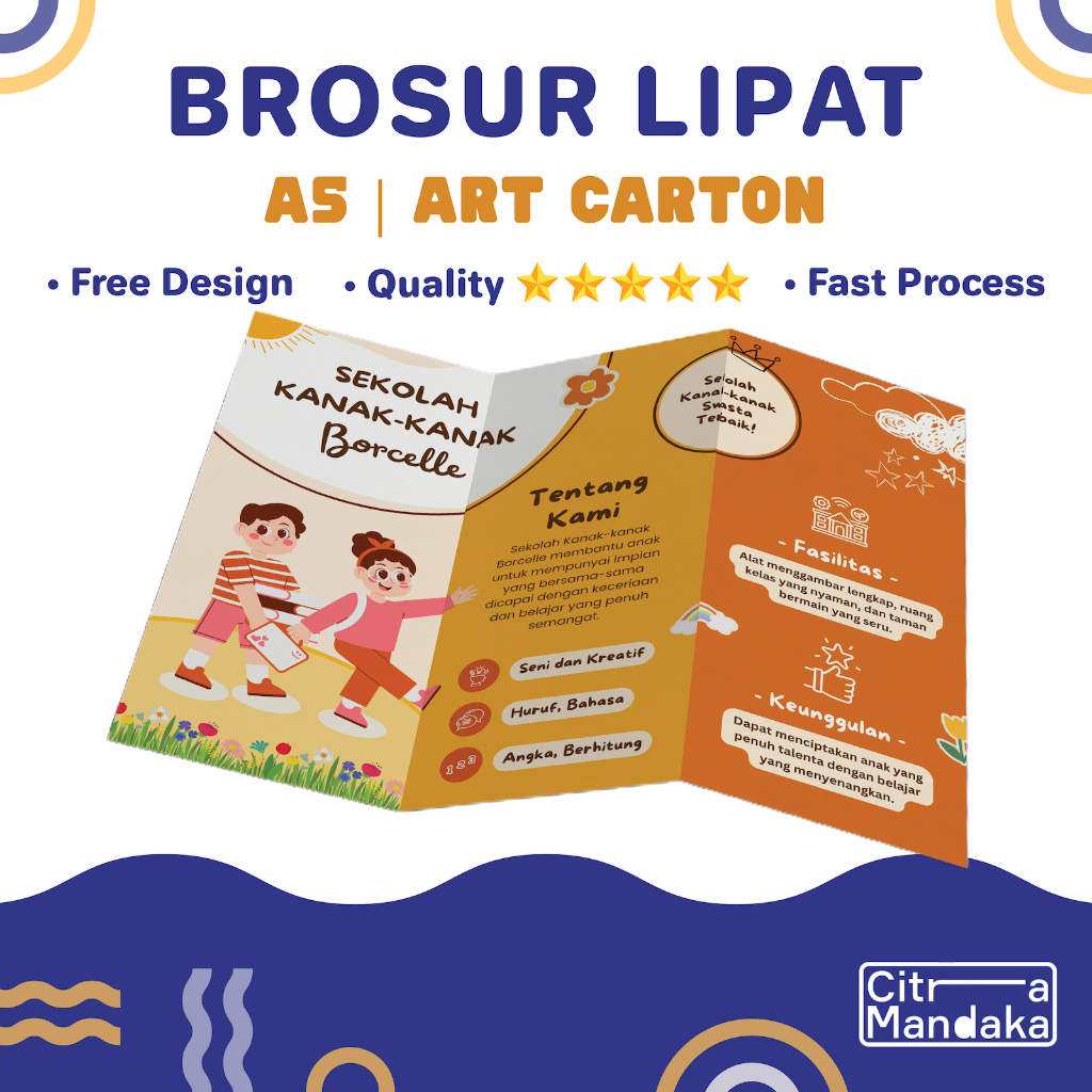 

Cetak Brosur Lipat A5 | Print Leaflet Art Carton