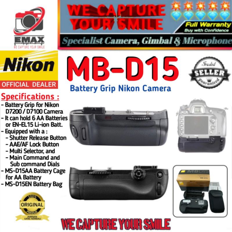 NIKON MB-D15 Battery Grip Nikon D7200 D7100 SLR DSLR Grip Nikon MBD15 Baterai Holder Vertical MBD 15