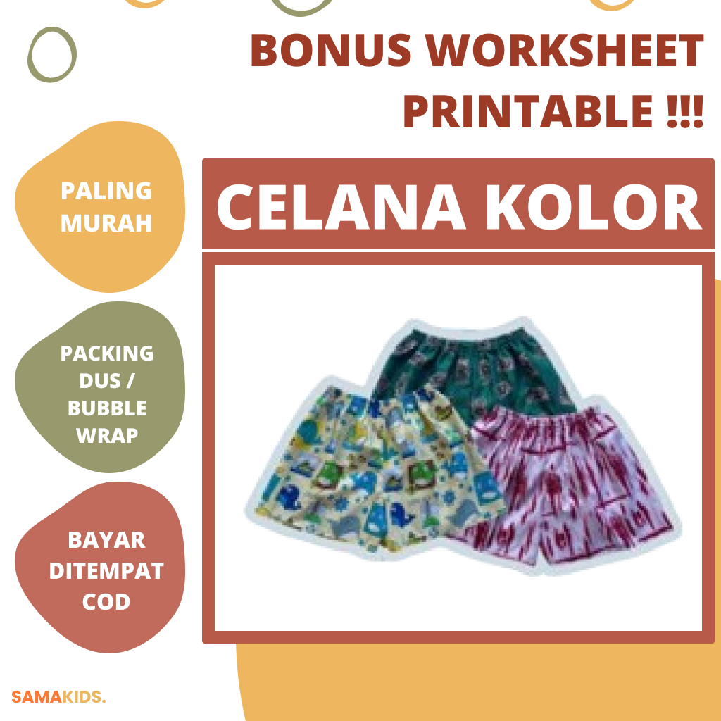 Kolor Pendek | Celana Boxer Pendek Pria Jumbo Big Size Motif Pakaian Dalam Tidur Hot Pants Wanita