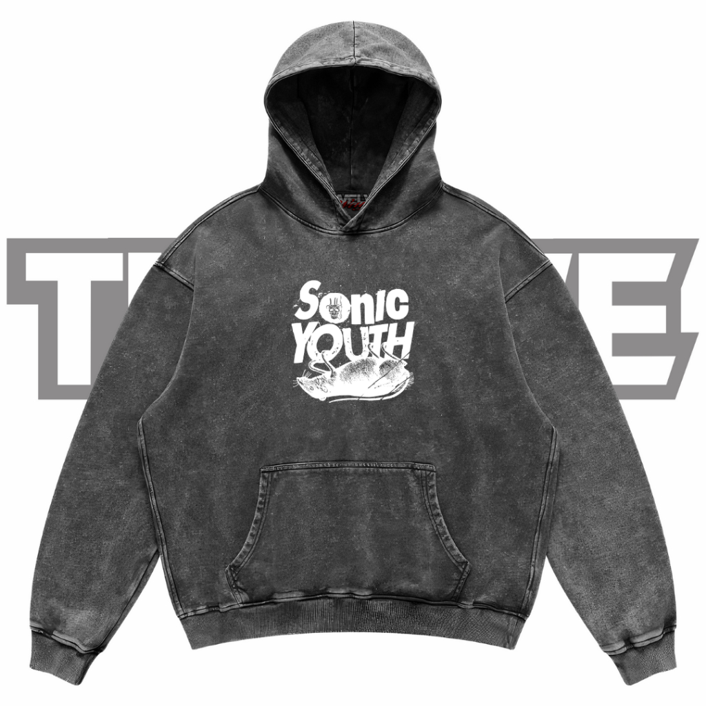 SONIC YOUTH Rat Oversize Washed Hoodie | Jaket Hoodie | Hoodie Sonic Youth | Hoodie Unisex | Hoodie 