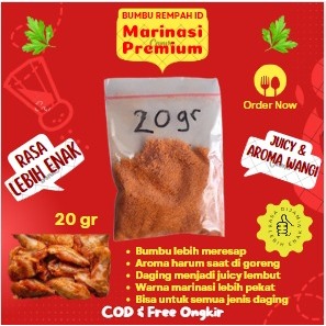 

Bumbu Marinasi Premium Fried Chicken Ayam Crispy 20 gram rasa marinasi daging ayam mirip Top Brand Fried Chicken (Promosi)