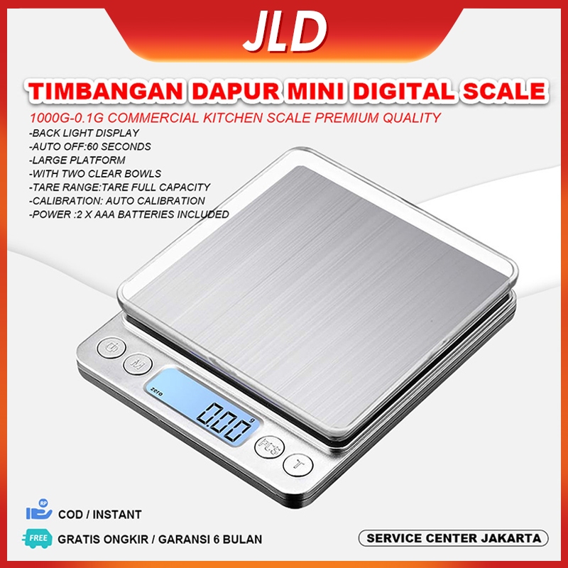 JLD Timbangan Dapur Digital Presisi 10Kg (Dilengkapi dengan 2 Baterai) Timbangan Elektronik Presisi