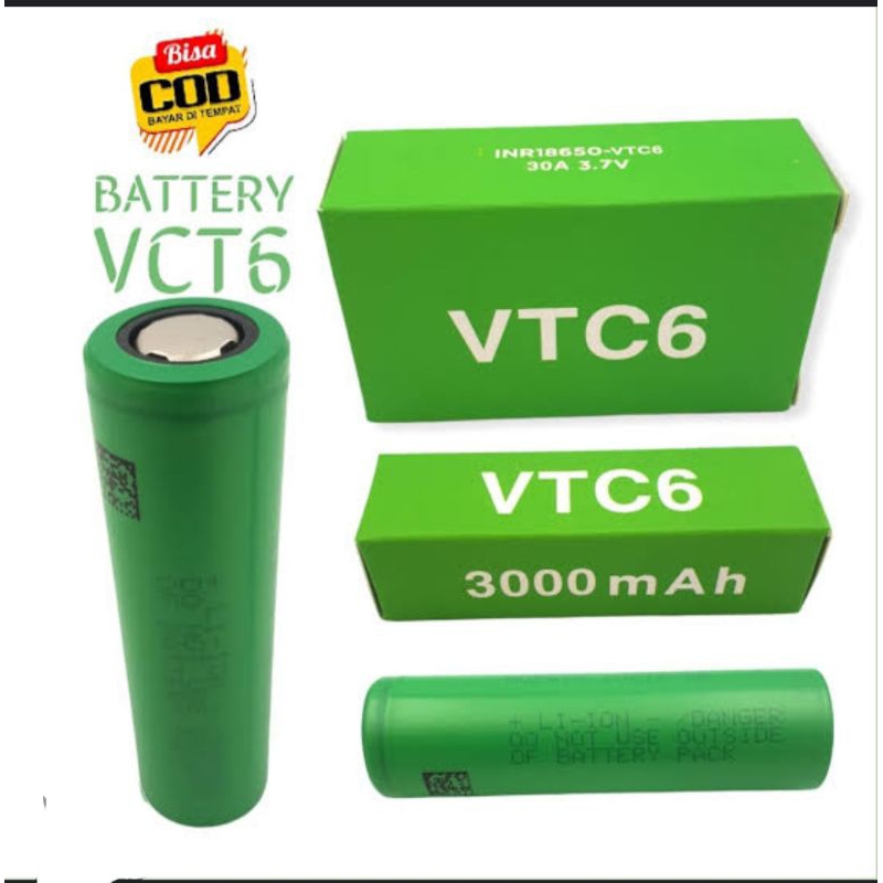 Bisa COD_Batre vtc6 imr 18650 satu pak isi 2 batre soni vtc6_Termurah
