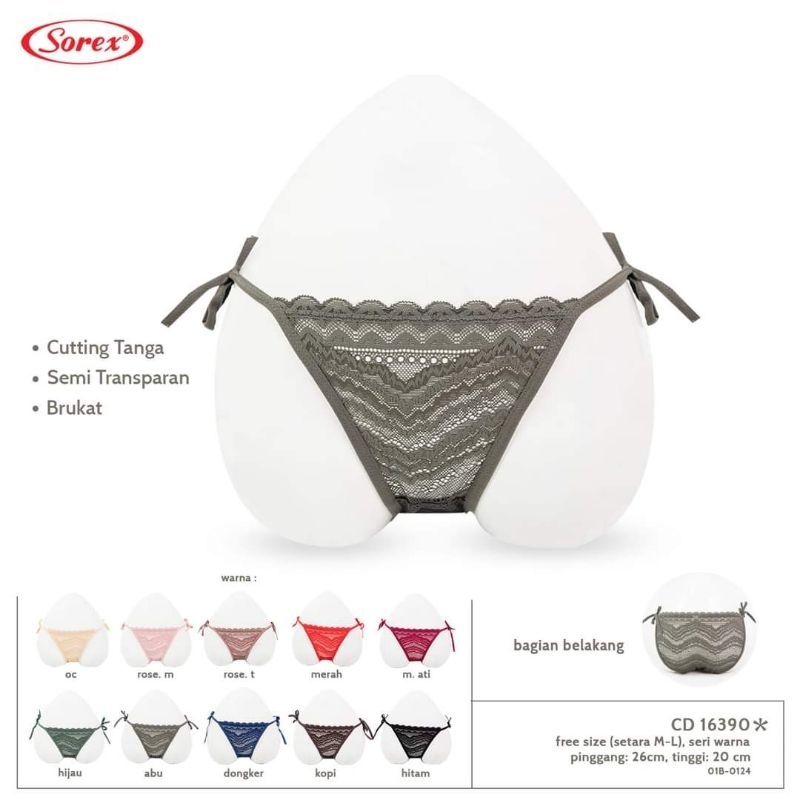 3 PCS CD SOREX SEMI TRANSPARAN BRUKAT TALI SAMPING