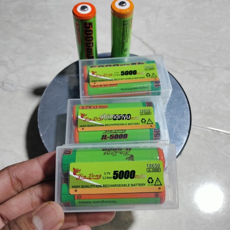 BATERAI CHARGER LITHIUM ION LI-ION 18650 5000 mAh 3,7 V PER 2 PCS baterai senter kepala baterai vape